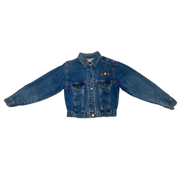Vintage 90’s Pooh Disney Embroidered Pooh Jean Jacket size Medium✨ - Picture 2 of 14